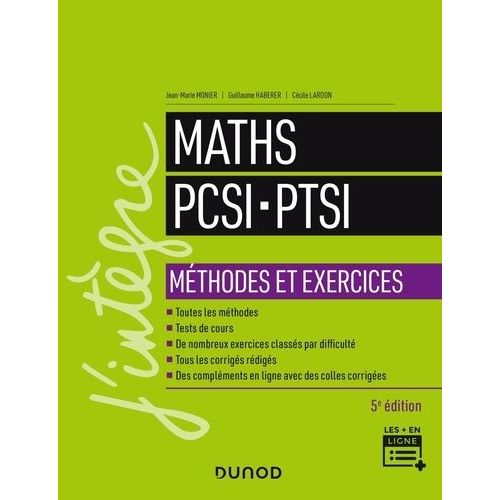 Maths Pcsi-Ptsi - Mthodes Et Exercices    Format Grand Format 