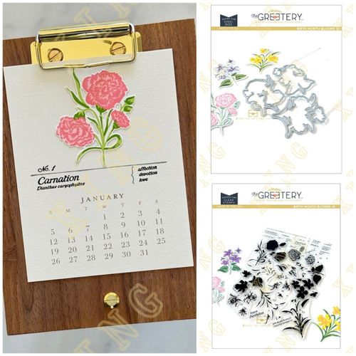 Matrices De Dcoupe En Mtal Et Timbres,Fleurs,Carte De Scrapbooking,Cailloux,Cartes En Papier,Timbre D'album Fait  La Main,Joyeux Anniversaire,Mois De Naissance,Bricolage - Type Z9148-A Set