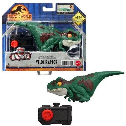 Mattel - Jurassic World Dominion Uncaged Click Tracker Velociraptor, Green [Collectables] Action Figure