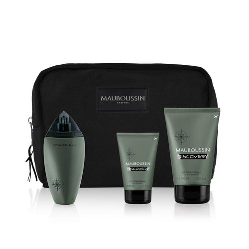 Mauboussin - Coffret Prestige 2022 Discovery : Eau De Parfum 100ml, Gel Douche 100ml, Baume Aprs Rasage 50ml & Trousse De Toilette