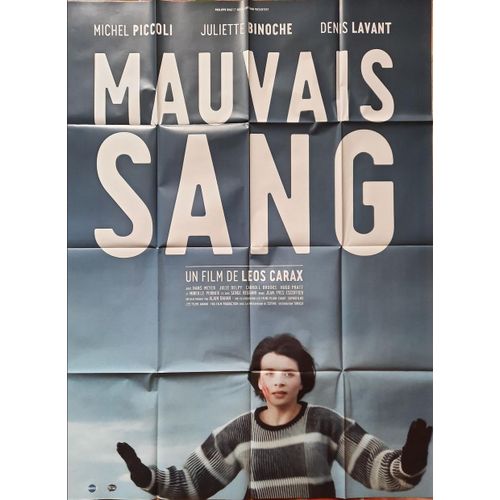 Mauvais Sang - Vritable Affiche De Cinma Plie - Format 120x160 Cm - De Leos Carax Avec Juliette Binoche, Michel Piccoli, Denis Lavant, Julie Delpy, Serge Reggiani - 1986 Rdition 2016