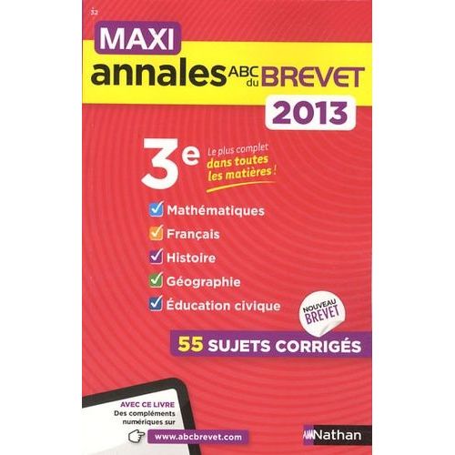 Maxi Annales 3e - Sujets Corrigs   de carole feugre  Format Broch 