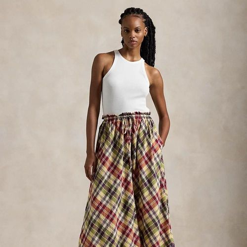 Maxi Jupe cossaise Cordon Serrage Coton
