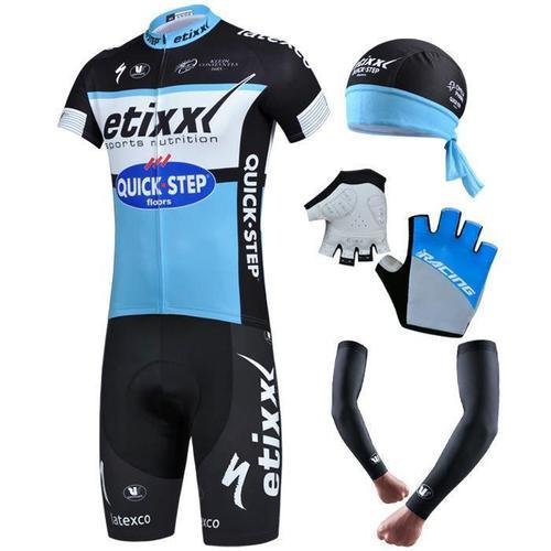 Maxi-Set Vlo Cyclisme Maillot+Cuissard+Bandanas+Gants+Manchettes Homme