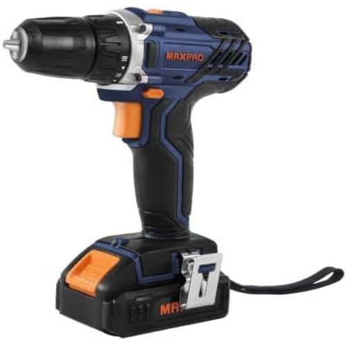 Maxpro Perceuse Visseuse Sans Fil,Visseuse Devisseuse Sans Fil 18v Avec 2 Batteries 1.5ah,2 Vitesses(0-350/1350 Tr/Min),18+1 Rglages De Couple,Chargeur 1.5a,With Led Light