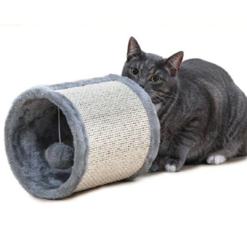 Maxxpro Tunnel Chat Avec Balle - Jouets Pour Chats - Arbre  Griffer Pour Chats -  21x19 Cm - Gris