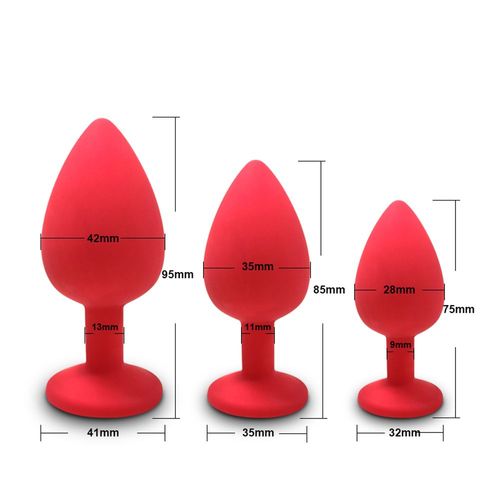 Mayor-Plug Anal Intrieur En Silicone Souple Pour Hommes Et Femmes,Diffrentes Tailles Avec Poignes Amovibles,Balle - Ap-Sml-Rd-A