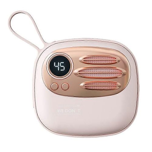 MBB-01E Chauffe-mains lectrique dhiver 5000mAh avec 2 niveaux de chaleur, chauffe-mains  affichage numrique - Rose