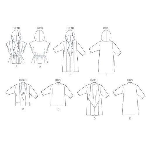 Mccall's Patterns M6802 Patron De Cardigans Pour Femme Blanc Tailles 48  54