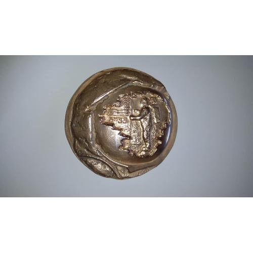 Medaille D'art En Bronze Usa Premier Pas Sur La Lune 3h33 21 Vii 1969 Space