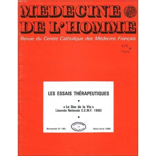 Medecine De L'homme, N 180, Mars-Avril 1989, Revue Du Centre Catholique Des Medecins Francais   de COLLECTIF