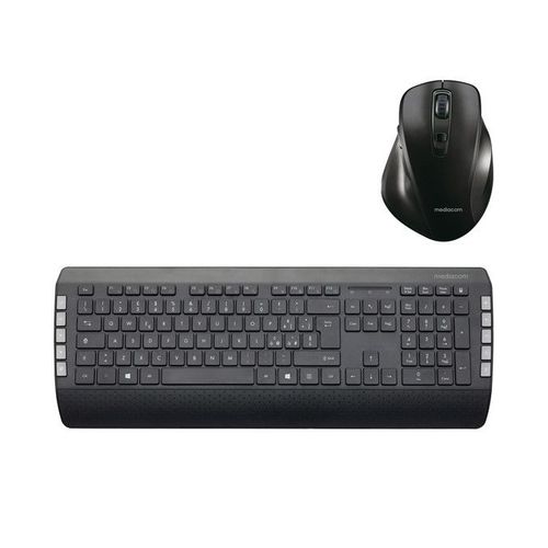 Mediacom NX991 Set Tastiera e Mouse Wireless Ergonomico con Tasti Multimediali
