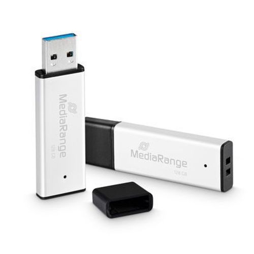 Mediarange Mr1902 Lecteur Usb Flash 128 Go Usb Type-a 3.0 Noir, Argen