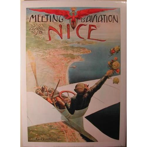 Meeting D'aviation  - Nice 1910 - Affiche / Poster Envoi En Tube