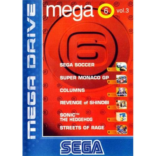 Mega Games 6 Vol.3 Mega Drive : Sega Soccer - Super Monaco Gp - Columns - Revenge Of Shinobi - Street Of Rage - Sonic The Hedgehog / Genesis M6