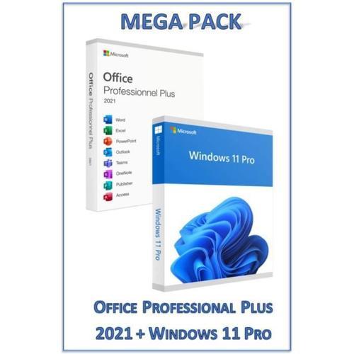 Mega Pack Office 2021 Pro + Windows 11 Pro Cl Licence  Tlcharger