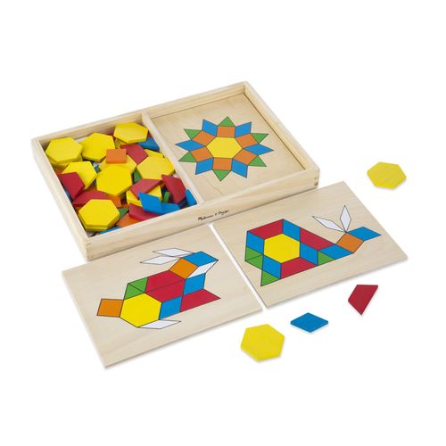 Melissa Doug- Motif Blocs Jouet De Dveloppement Classique-120 Formes Et 5 Planches-Cadeau Filles Et Les Garons-Idal Pour Les Enfants De 3 4 5 Et 6 Ans 96113 Multicolore