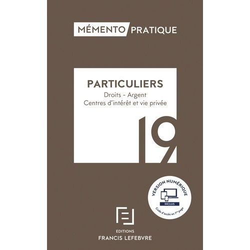 Particuliers - Droits, Argent, Centres D'intrt Et Vie Prive    Format Beau livre 