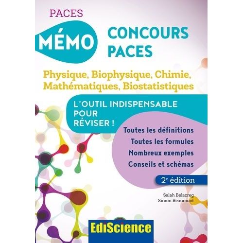 Mmo Concours Paces - Physique, Biophysique, Chimie, Mathmatiques, Biostatistiques    Format Grand Format 