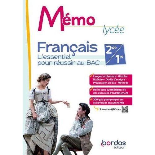 Franais 2de-1re Mmo Lyce - L'essentiel Pour Russir Au Bac   de Egger Fanny  Format Beau livre 