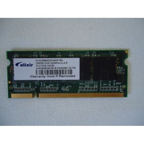 Mmoire Elixir 256 Mo DDR - SO DIMM 200 broches