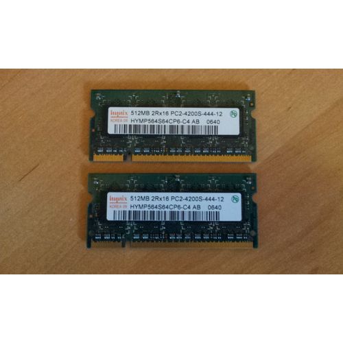 Mmoire HYNIX 512 MB, DDR2-DIMM PC2-4200, 200 Broches - 533 Mhz.