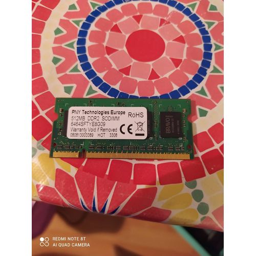 Mmoire PC portable Ddr2 PNY 512mo Pc2-5300/667mhz (6464sftye8g09)
