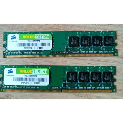 Mmoire RAM Corsair DDR2 DIMM 2x512MB