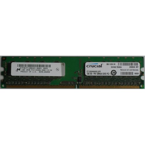 Mmoire RAM CRUCIAL CT 1286AA800.8FE 1GB 240 - PIN 128Mx64 DDR2 PC2