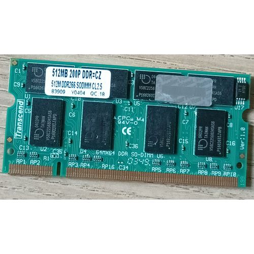 Mmoire RAM TRANSCEND 512Mo DDR266 SO-DIMM CL2.5