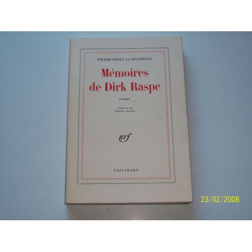 Mmoires De Dirk Raspe   de DRIEU LA ROCHELLE PIERRE  Format Broch 