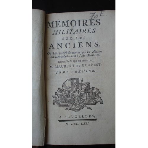 Memoires Militaires Sur Les Anciens,Tome I,Eo 1762. de M Maubert De Gouvest