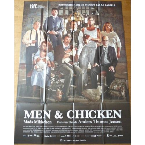 Men And Chicken De Anders Thomas Jensen Avec Mads Mikkelsen, David Dencik... - Affiche Originale De Cinma Format 120 Cm X 160 Cm
