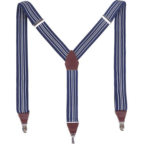 Mens Braces 3.5cm Wide-Genuine Leather Adjustable Elastic Braces With Extra Strong Clips I Suspenders Y Shape For Men,Gift Box Included