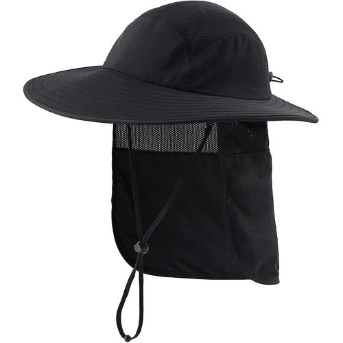 Mens Upf 50+ Casquette De Protection Solaire Wide Brim Chapeau De Pche Avec Rabat De Cou