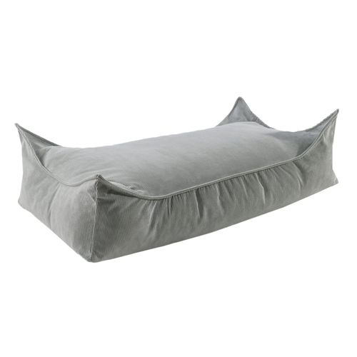 Meowbaby Pouf En Velours Ctel Rectangulaire, 60x120x35 Cm, Gris