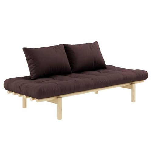 Mridienne Futon Pace En Pin Coloris Marron Couchage 75*200 Cm.