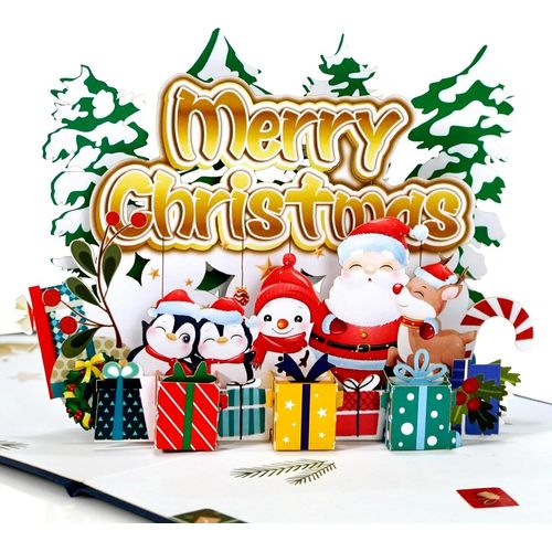 Merry Christmas - Carte De Nol Pop-Up, Nol 3d, 15x15cm, Carte Noel 3d (Joyeux Nol)
