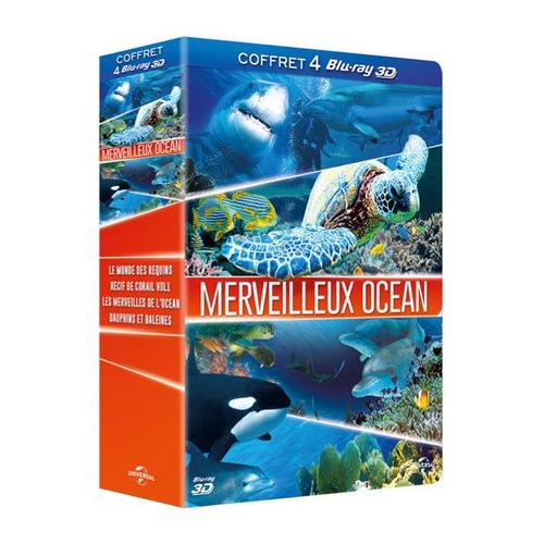 Merveilleux Ocan - Coffret - Le Monde Des Requins 3d + Rcif De Corail Fascinant 3d + Les Merveilles De L'ocan 3d + Dauphins Et Baleines 3d - Blu-Ray 3d de Jean-Jacques Mantello