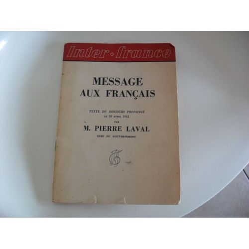 Message Aux Francais Pierre Laval   
