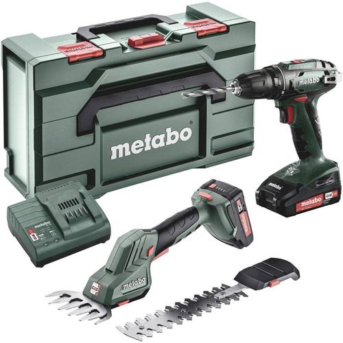 Metabo Combo Set 2.2.5 18v (685186000) Machines Sans Fil En Set Cisaille  Gazon Sans Fil Sgs 18 Ltx Q Et Perceuse-Visseuse Bs 18