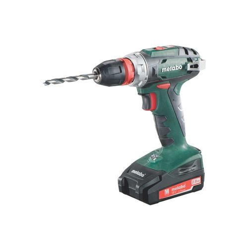 Metabo Perceuse-Visseuse Sans Fil Bs 18 Quick 2 X18v / 2 Ah Li-Ion + Sc 60 Plus Dans Un Coffret En Plastique