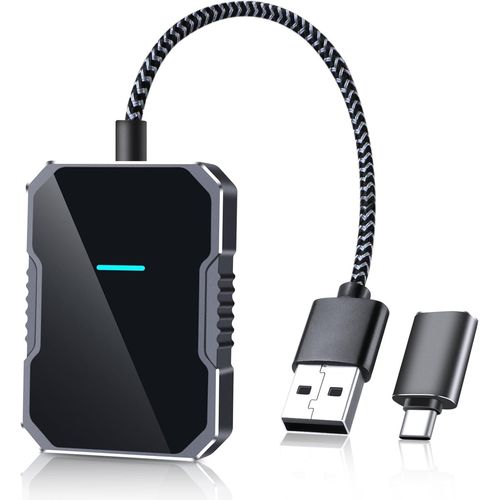 ?Metall-Design? Adaptateur Carplay Sans Fil Pour A-Pple Carplay Se Convertit Avec Fil En Sans Fil Plug & Play Pour Ios 10+ Adaptateur Carplay Avec Port Usb-A/C/Type-C Connexion Automatique Sans Dlai