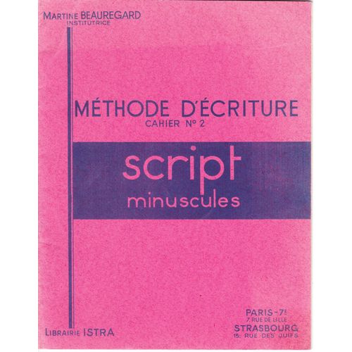 Mthode D'criture Cahier N 2 - Script Minuscules   