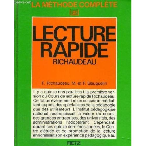 Methode De Lecture Rapide Richaudeau   de F. RICHAUDEAU  - M. ET F. GAUQUELIN  Format Broch 