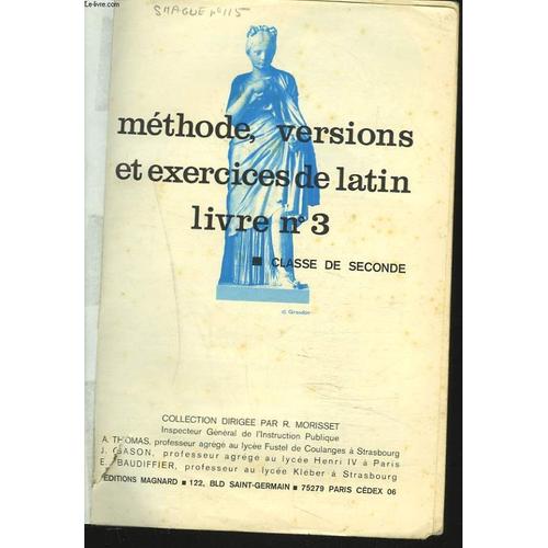 Methode Versions Et Exercices De Latin Livre N°3 Classe De Seconde
