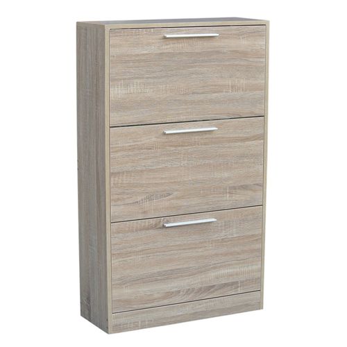 Meuble  Chaussure Design Bois Pratik - L. 63 X H. 117 Cm - Marron