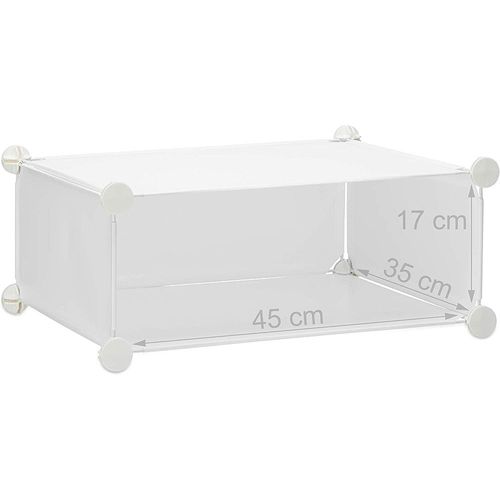 Meuble Armoires Chaussures Casiers Plastique Modulable Rangement 20 Paires Blanc 13_0001644_2
