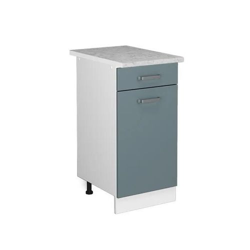 Meuble Bas Universel R-Line, 40cm Avec Tiroir, Avec Pt, Bleu-Gris, Blanc, Vicco