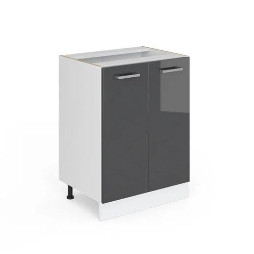 Meuble Bas Vicco R-Line Blanc/Anthracite Brillant 60 Cm